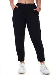 Женские брюки из футера с защипом 7.41 Черные